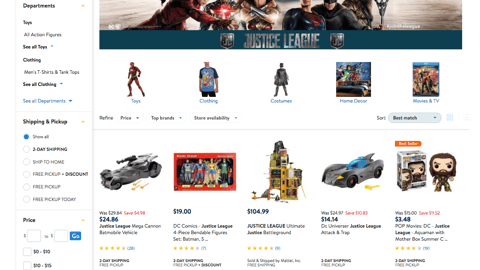Walmart 'Justice League' Shop